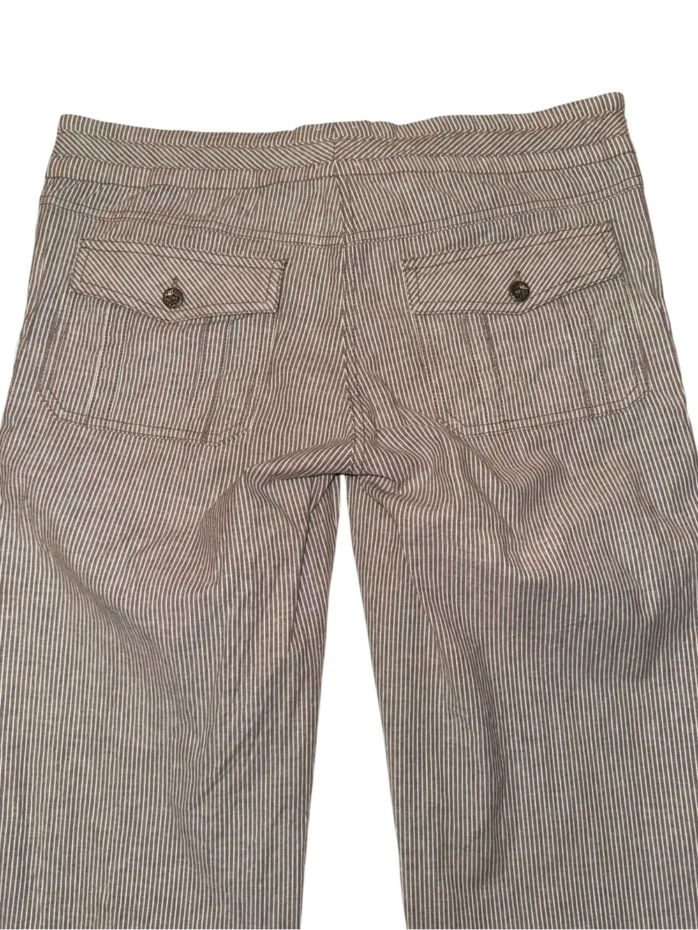 SW3 Bespoke Women’s Striped Drawstring Pants Size 8 Brown White Cotton Wide Leg